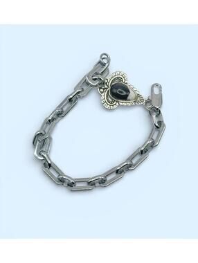 Natural White Buffalo Link Bracelet | Sterling Silver .925 | 6” | Retail $289